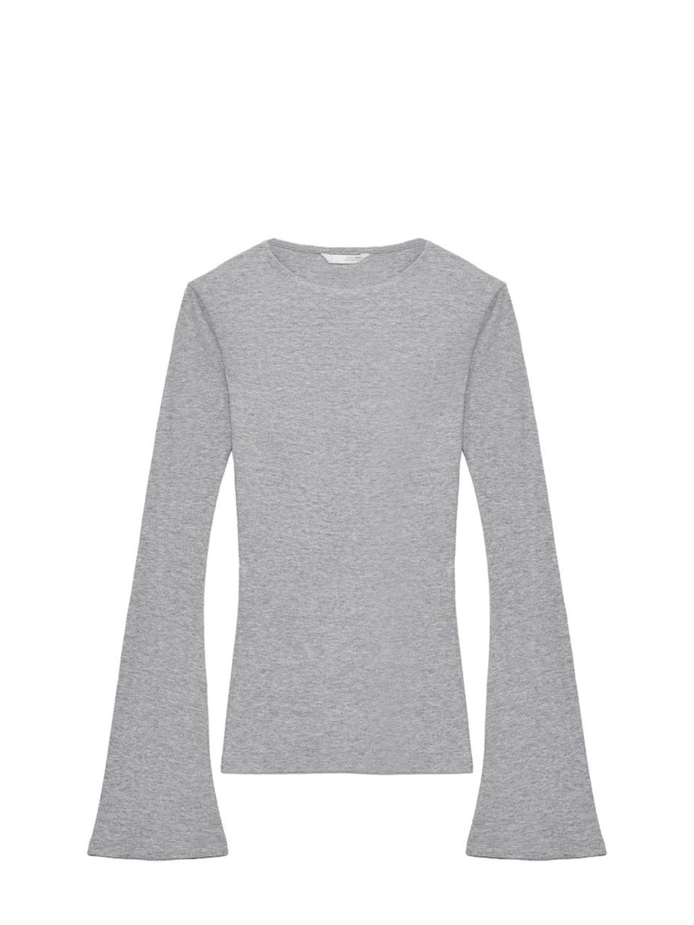 Zara Ribbed Top With Flared Sleeves